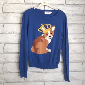 RARE! diamond jubilee louche queen corgi sweater